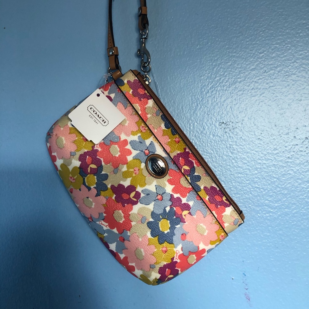 Coach Multicolored Floral Wristlet